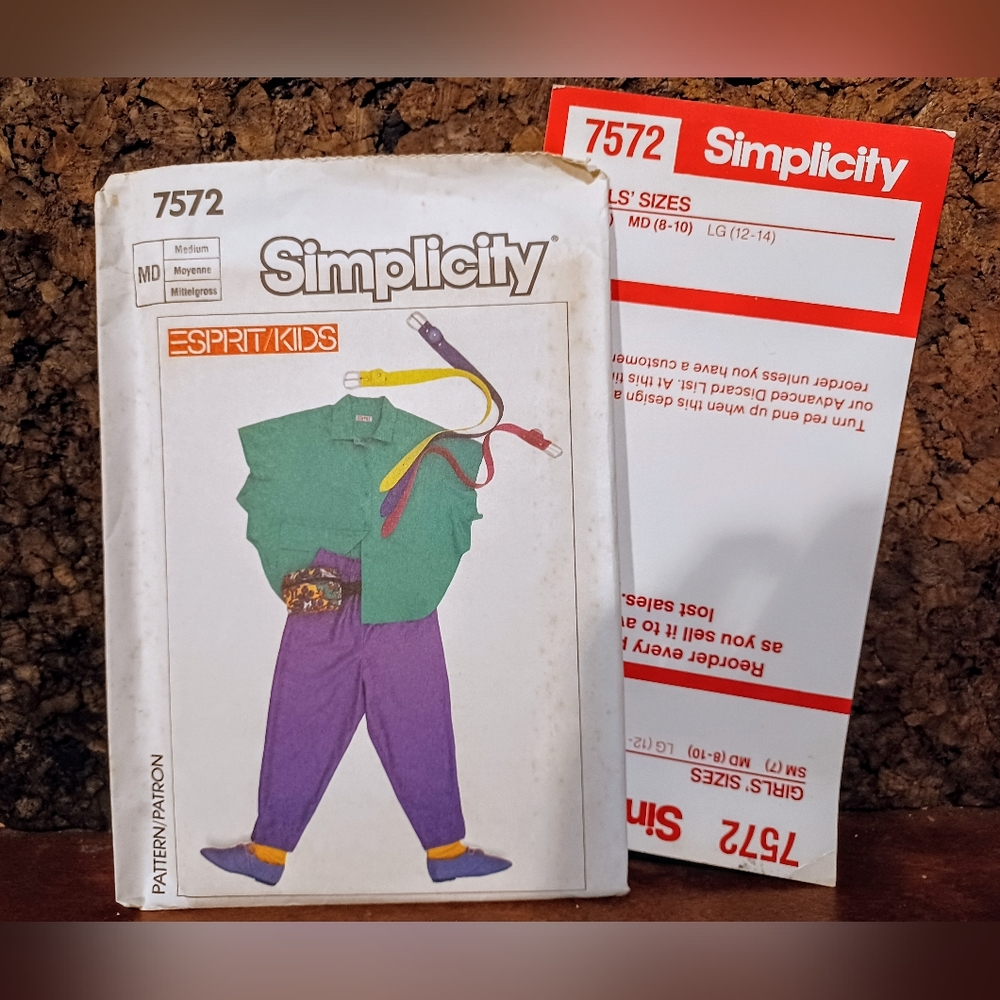 Vintage Simplicity #7572 Sewing Pattern/ Uncut/ NOS
